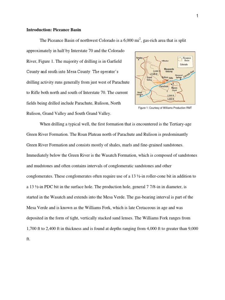 Introduction: Piceance Basin: Figure 1: Courtesy of Williams Production ...
