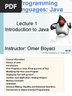 Java Lecture 1