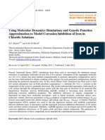 Using Molecular Dynamics Simulations and Genetic Function Approximation To Model Corrosion Inhibition of Iron in Chloride Solutions