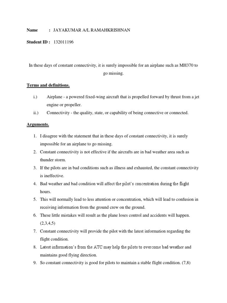 Connectivity's Impact on Flight Safety | PDF