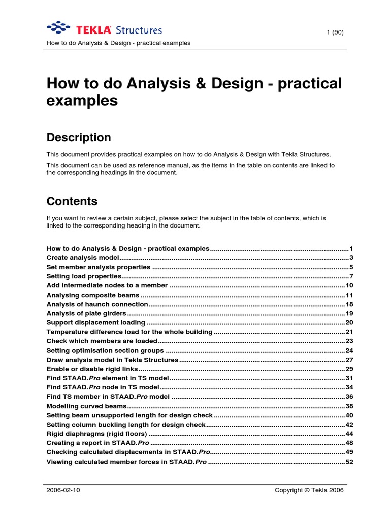Tekla - How To Do Analysis & Design PDF | PDF | Buckling | Beam (Structure)
