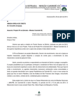 Carta - Pé Na Estrada 2014 - Missão Canindé-CE