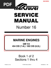 7.4L 454 Mercruiser Manual 
