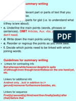 Guidelines For Summary Writing: Articles, Aux. VBS, Prepositions You Don't Need