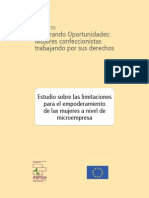 Estudio Sobre Las Limitaciones para El Empoderamiento de Las Mujeres A Nivel de Microempresa