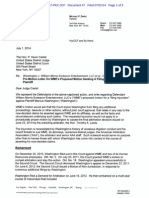 Washington v. William Morris Endeavor Ent. et al. (10-9647) -- WME's Premotion Letter to P. Kevin Castel Seeking Filing Injunction Against Marcus I. Washington [July 1, 2014]