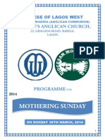 Diocese of Lagos West Church Sunday Service 30th March 2014