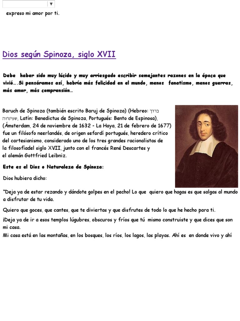 El Dios De Spinoza Texto Completo