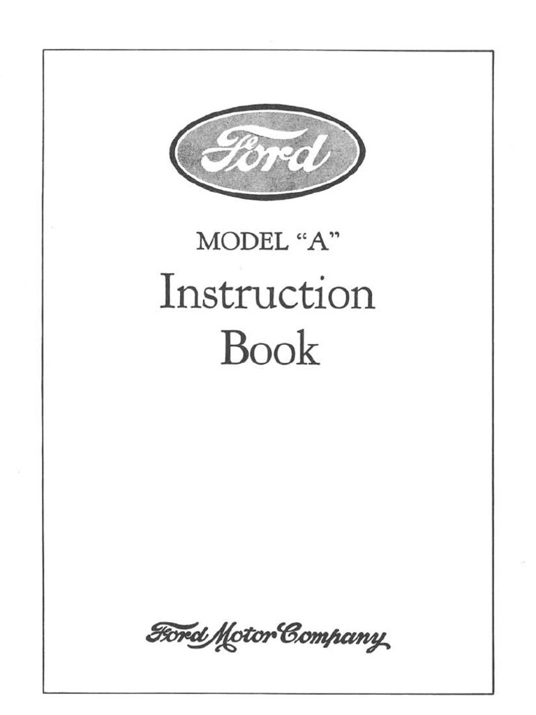 Ford a Instruction Book