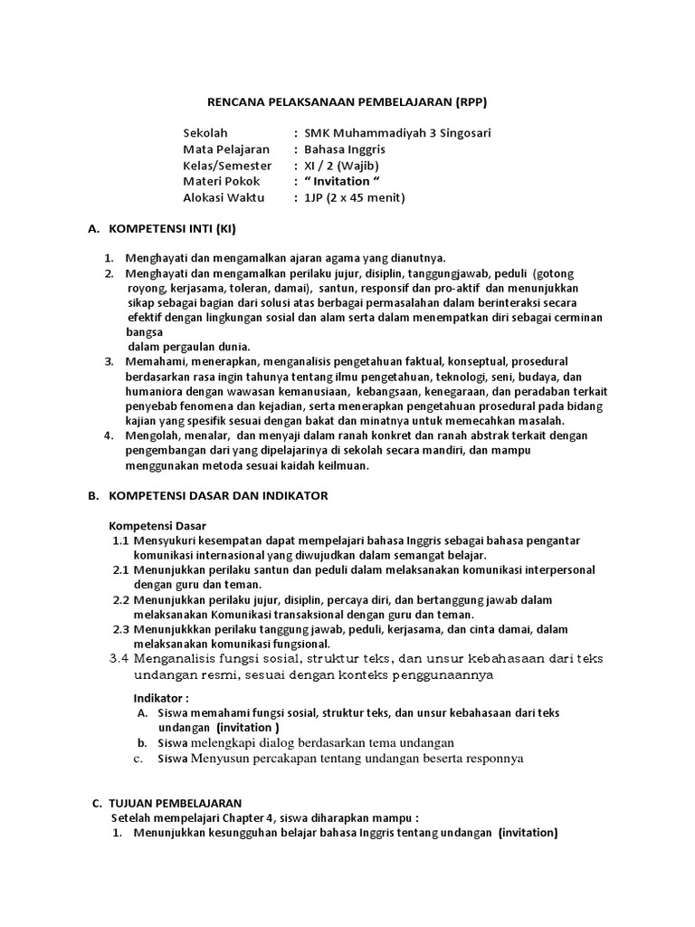 650+ Contoh Undangan Resmi Bahasa Inggris Kelas 11 Terbaik
