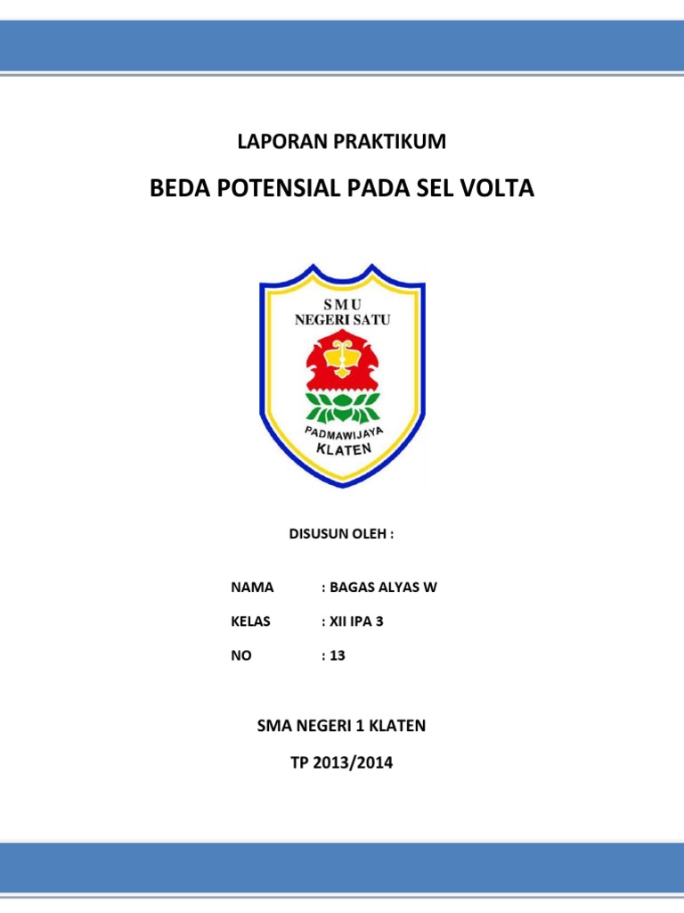 Laporan Praktikum Kimia Sel Volta