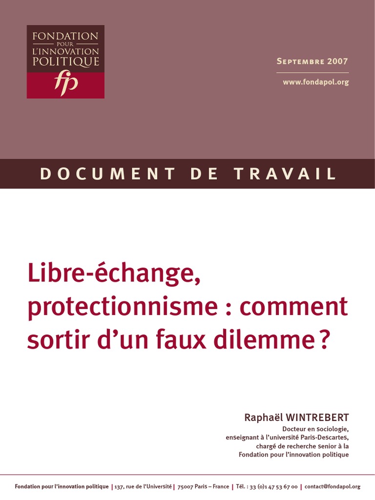 Le Libre Echange Est Il Preferable Au Protectionnisme