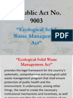 Republic Act No 9003 Ecological Solid Waste Management