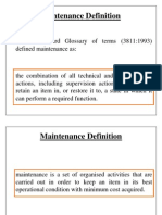 Maintenance Types and Objectives