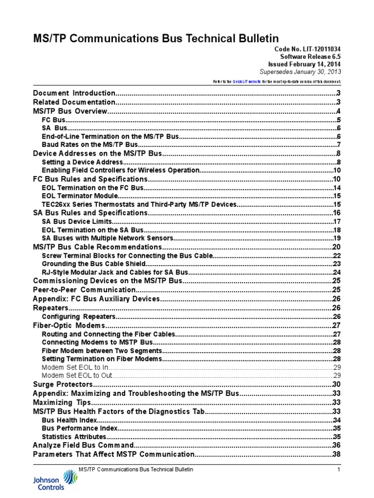 Bacnet MS TP | PDF | Electromagnetic Interference | Computer Network