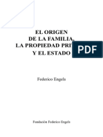 El Origen de La Familia, La Propiedad Privada y El Estado- Engels Federico