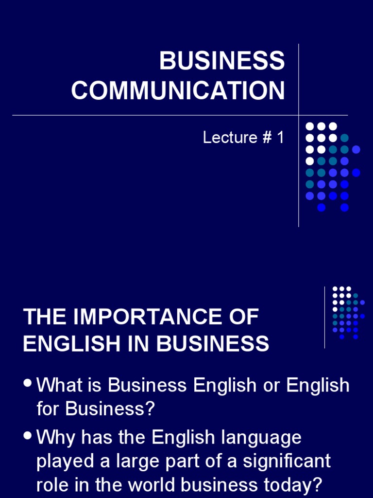 Importance of English in Business Communication | PDF | English ...