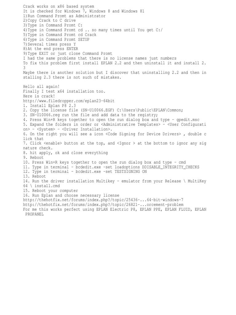 EPLAN Crack Installation Guide | PDF | Command Line Interface | Windows ...