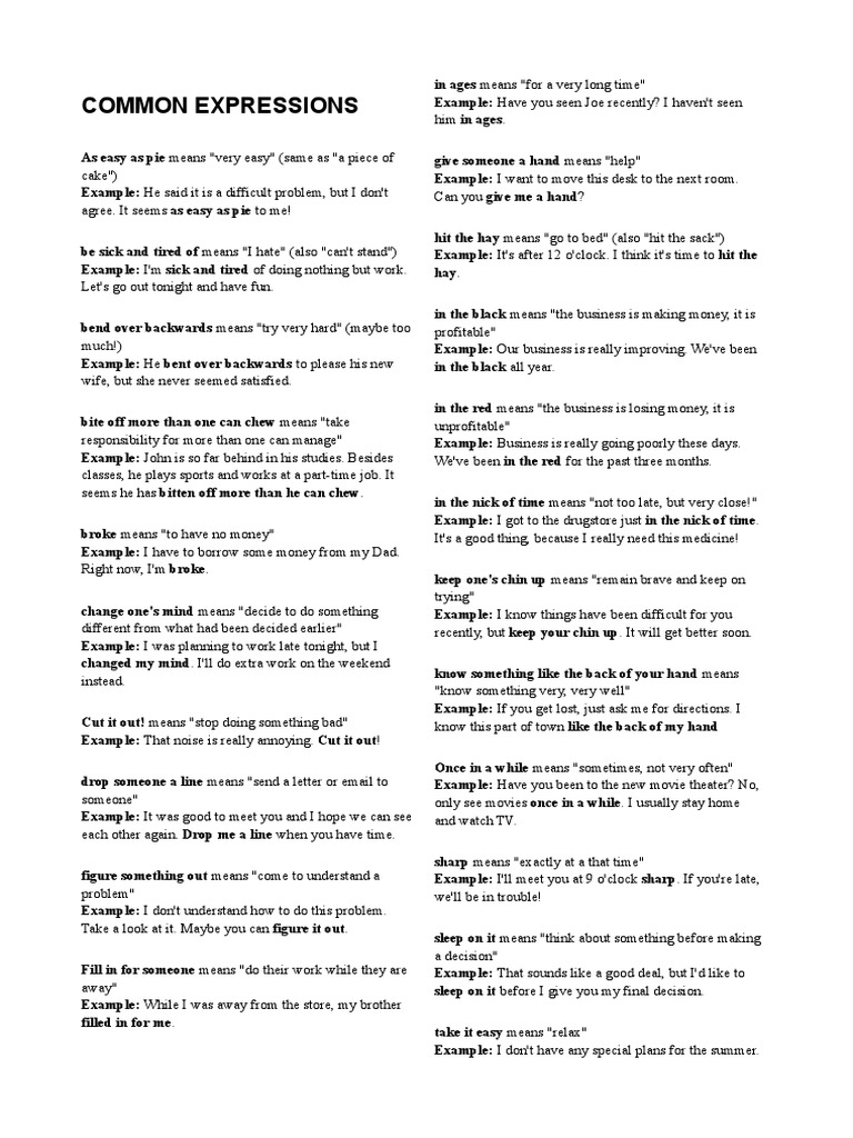 Common Idioms | PDF | Business