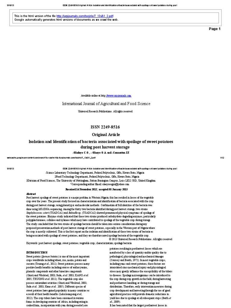 ISSN 2249-8516 Original Article Isolation and Identification of ...