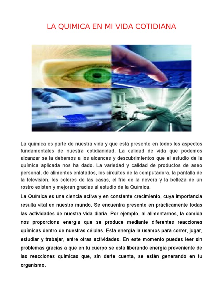 La Quimica en Mi Vida Cotidiana