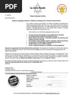 Parent Letter 2 French and Spanish (Nov 11)