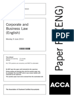 Corporate and Business Law (English) : Monday 9 June 2014