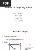 Elementary Graph Algorithms: Manoj Agnihotri M.Tech I.T Dept of CSE ACET Amritsar