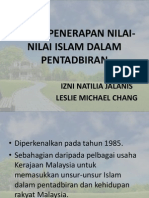 Dasar Penerapan Nilai-Nilai Islam Dalam Pentadbiran