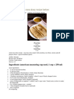 Recipe for Dosa