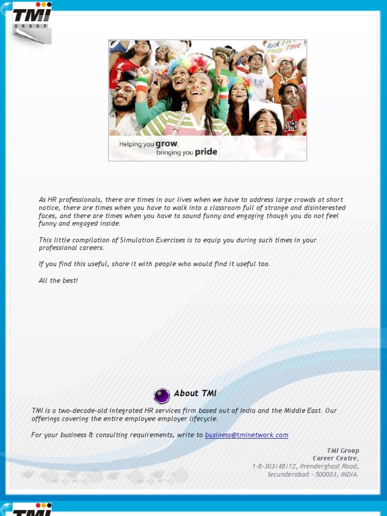Simulation Exercises | PDF | Team Building | Question
