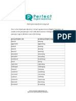 Participle Adjectives Long List