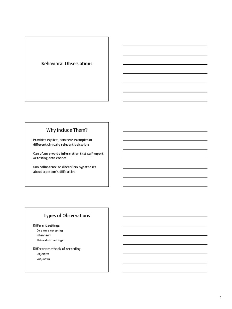 Behavioral Observations in Assessments | PDF