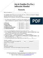 Encuesta Federación de Familias Pro Paz y Unificación Mundial