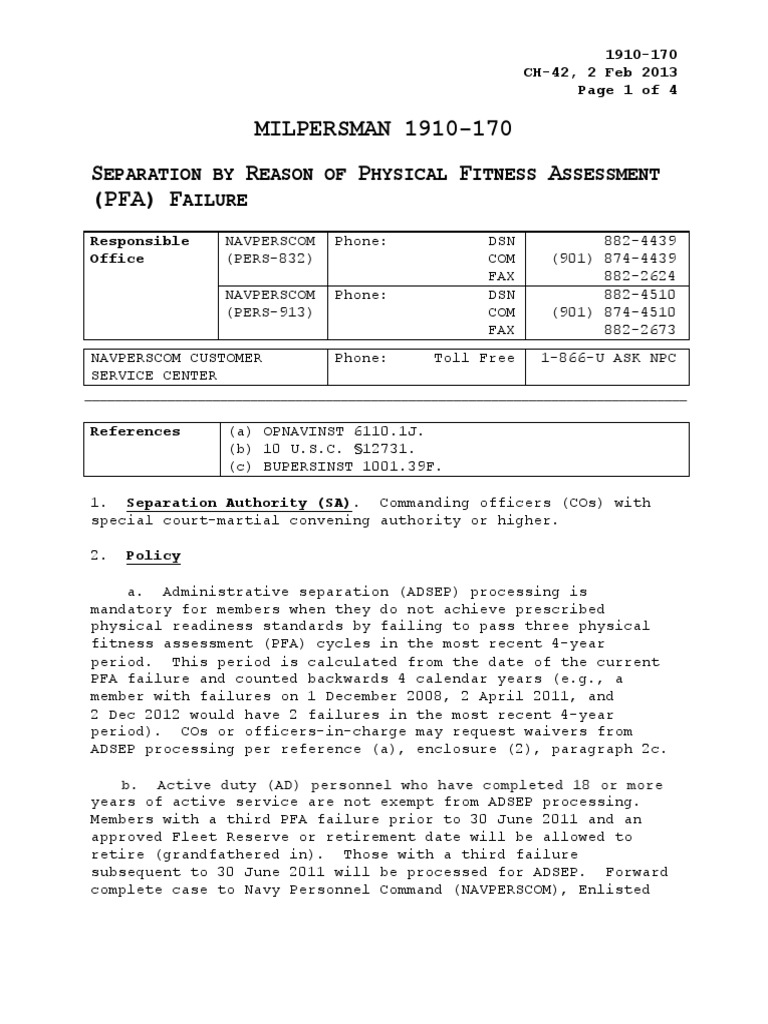 PFA Failure Separation Procedures | PDF | Social Institutions | Social ...