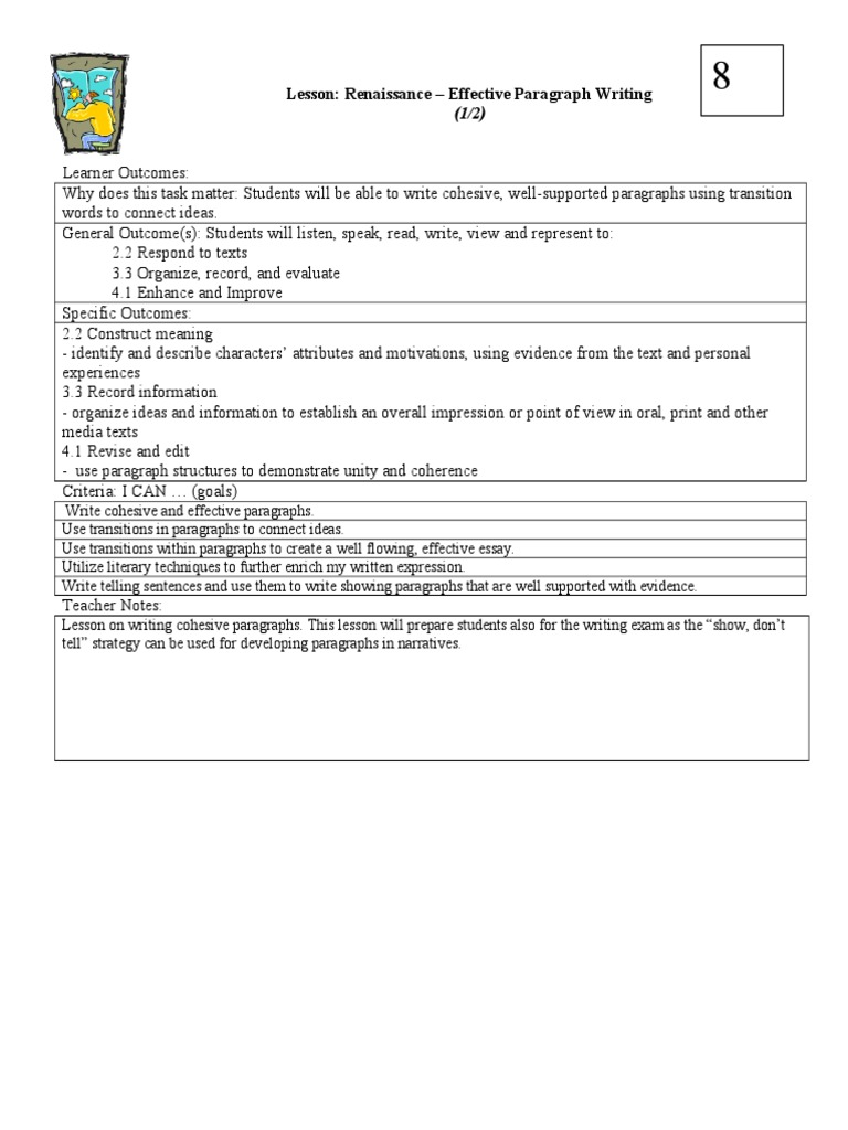 8 sentence paragraph format picture