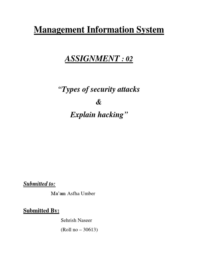 Types of Security Attacks & Hacking Explained | PDF | Hacker (Computer ...
