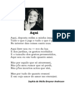 POEMA 'Aqui', de Sophia de Mello Breyner Andresen