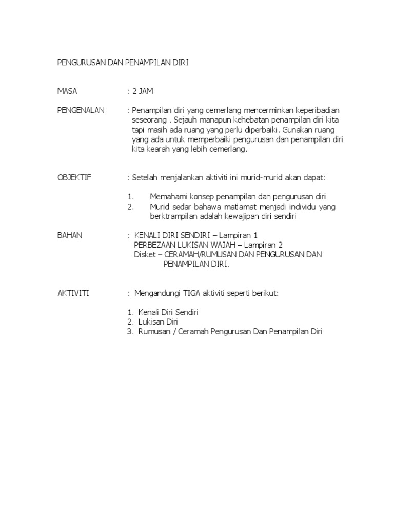 Modul Pengurusan Dan Penampilan Diri Sek Ren03 Pdf