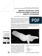 Algumas Considerações Sobre o Parecer Psicológico Na Justiça Da Infância e Da Juventude