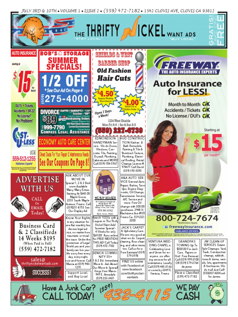 TEL Thrifty Nickel Want Ads Volume 1 Issue 2 | PDF | Canon Inc