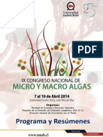 IX Congreso Nacional de Micro y Macro Alga