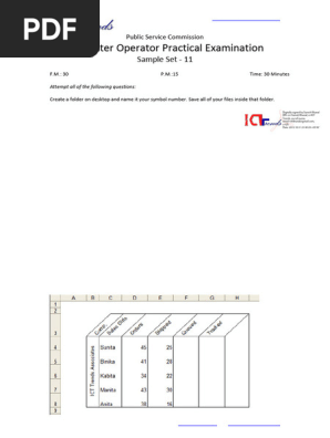 Practical Question Paper for Computer Operator Examination - Vol 3