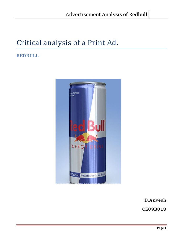 Red Bull Print Ad Analysis | PDF | Science | Philosophical Science