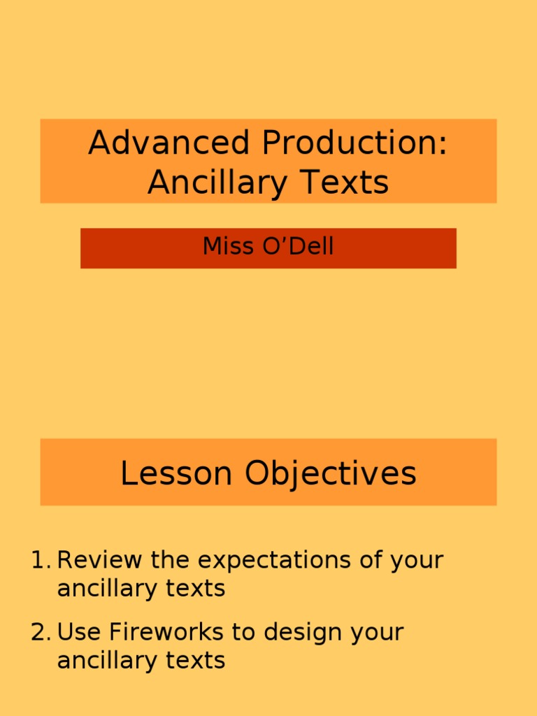 Advanced Production Ancillary Texts | PDF