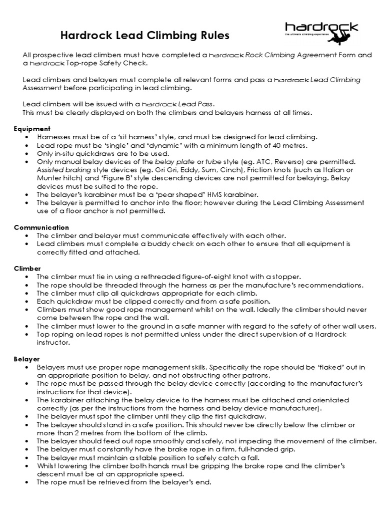 Lead Climbing Rules Adventure Travel Mountaineering