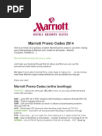 Marriott Promo Codes 2014