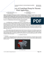 Transient Analysis of Centrifugal Pump for Thermic Fluid Application