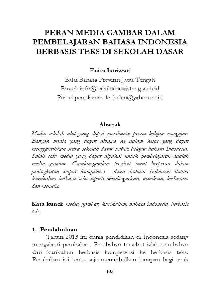Makalah Pembelajaran Bahasa Indonesia Berbasis Teks Berbagi Teks Penting