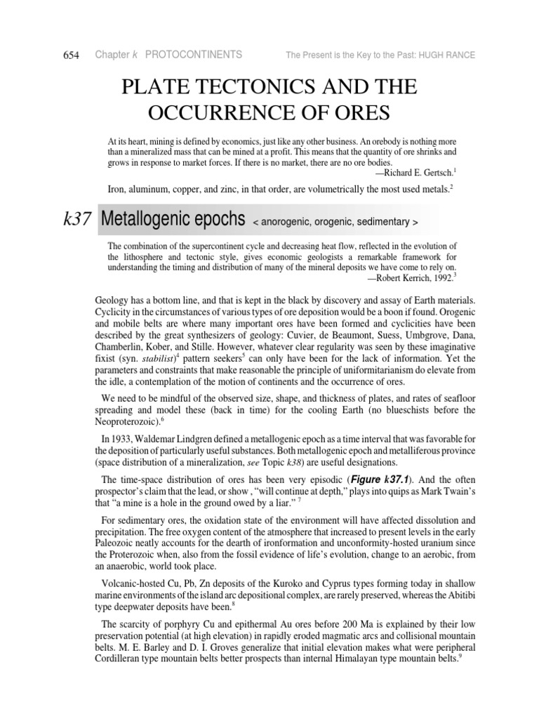 Plate Tectonics and Ore Formation Insights | PDF | Social Science ...